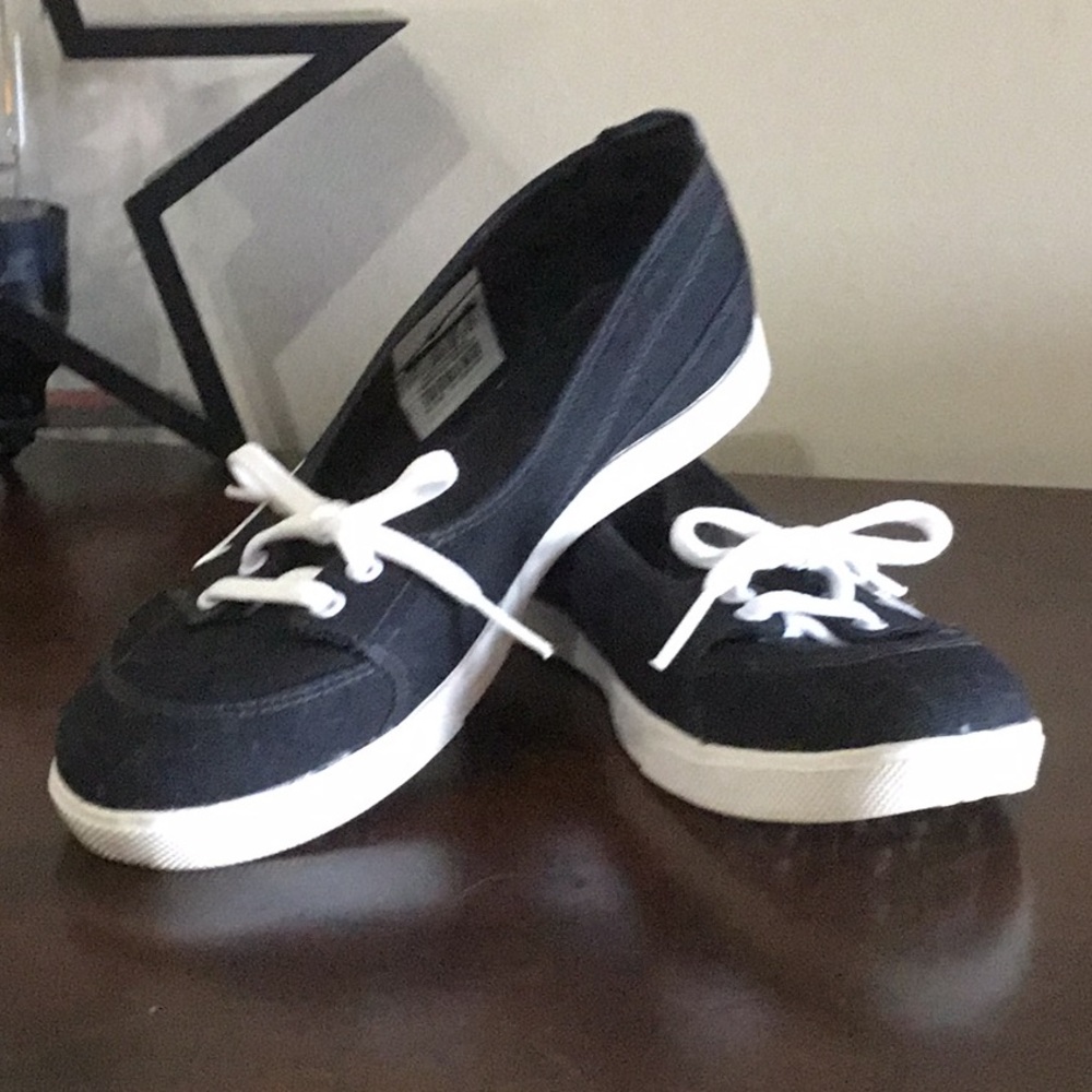 Nike Boat shoes. Black Canvas. Size 7 Worn inside only. Cute with jeans
